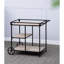 3 Chariot-bar 32,3 x 15,7 x 26,8 po avec support en métal noir et trois meubles de rangement attrayants