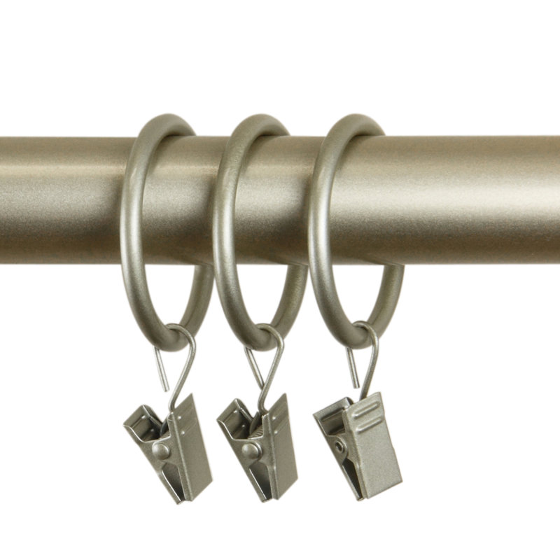 Steel Curtain Rings, 1.38" Diameter, Light Gold