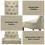 Ensemble de 2 chaises d'appoint en tissu beige et en chêne récupéré Yotam