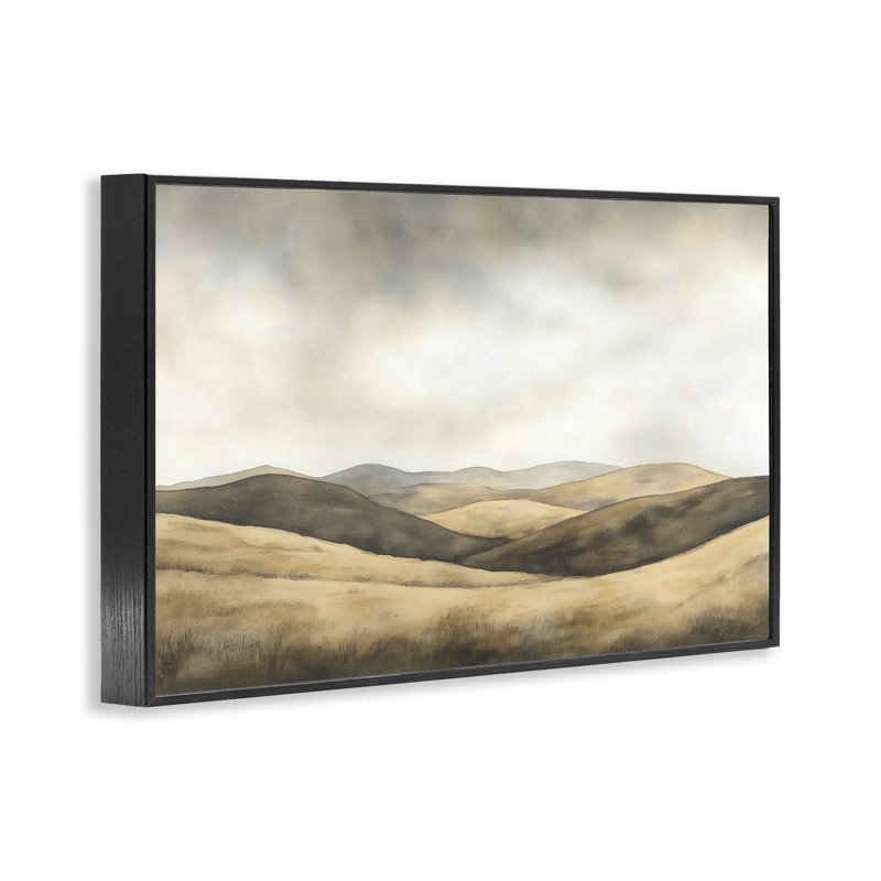 «Brown Landscape Hills», estampe numérique, design par LSR Creative Studio, H 20 po x l 30 po, Giclée encadrée noir minuit