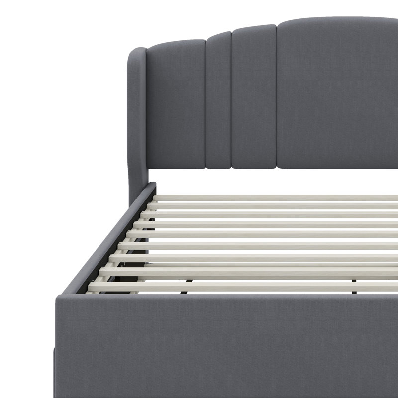 Bogey Upholstered Panel Storage Bed, Gray