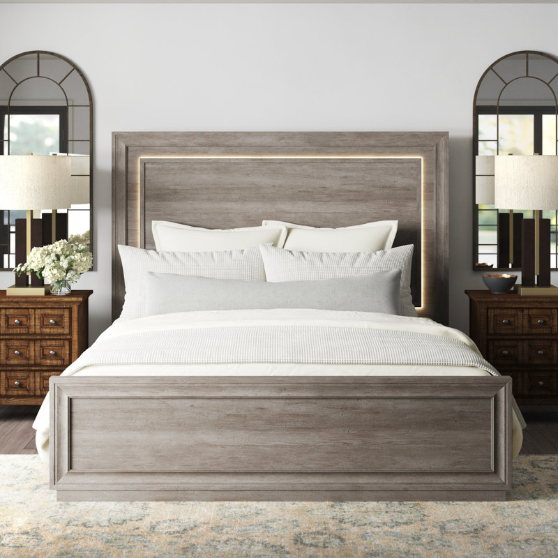 Hayle Low Profile Standard Bed w/ LED Lighting, King