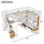 Lit mezzanine double avec bureau, tablettes, rangement - simplicité et tablette blanc naturel, zone profuse