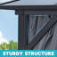 Pavillon de jardin double en polycarbonate 12 x 16 pi à toit rigide en aluminium pour jardin, cour, etc.
