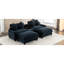 Canapé modulaire à 4 places, double coussin, hublots, porte-gobelets et repose-pieds amovible-420075959
