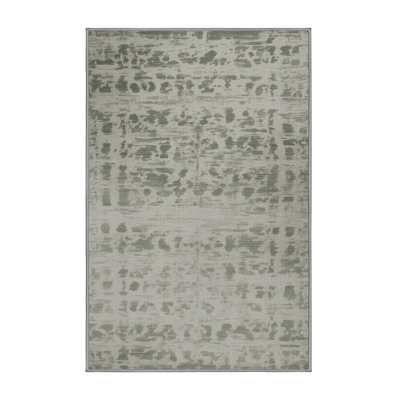 Machine Washable Abstract Gray Area Rug