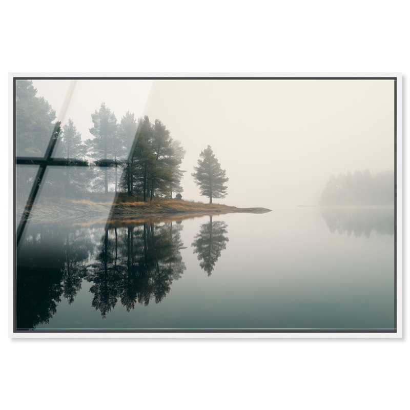 Morning Lake III High-Gloss Frameless Acrylic Glass Wall Art Landscape & Nature Print by Oliver Gal, Ready to Hang, 15 x 10