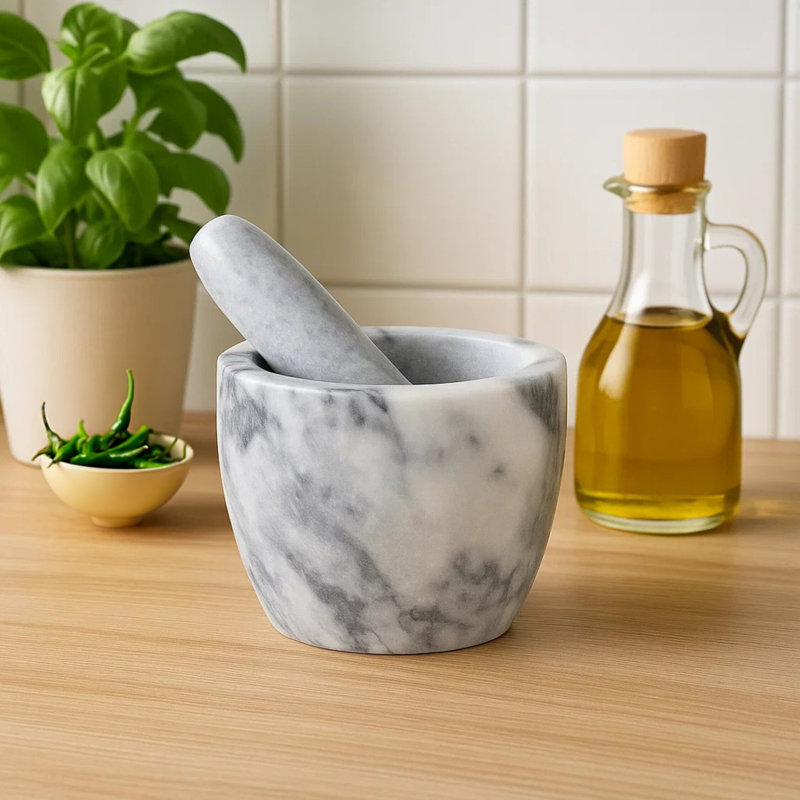 Marble Mortar And Pestle Set