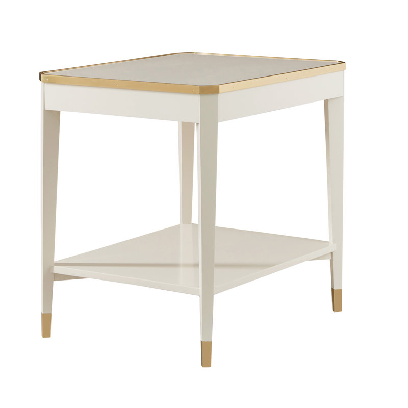Wilson End Table, White/Gold