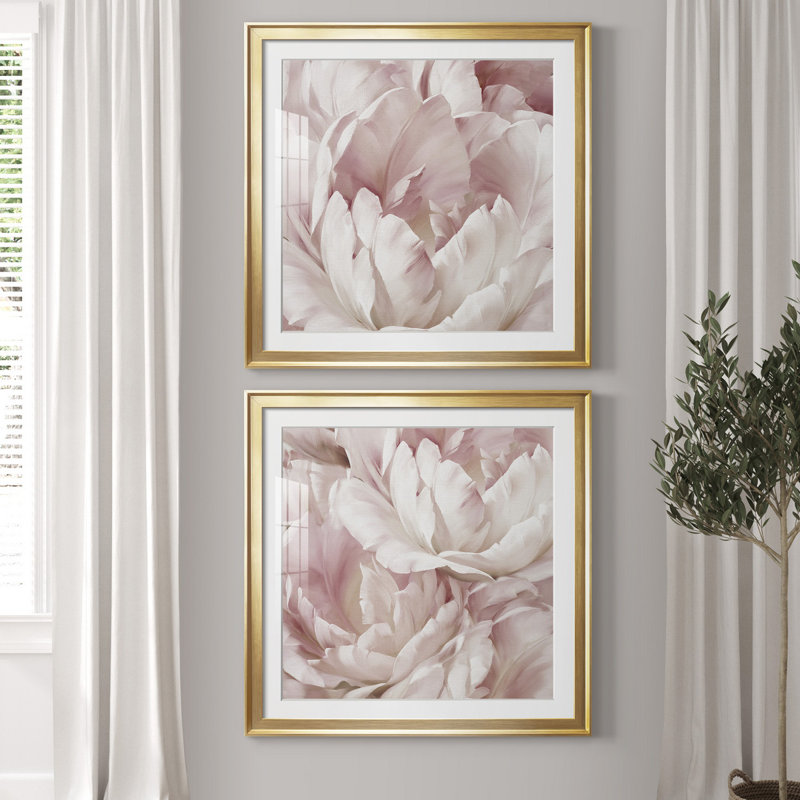 Intime Blush III - ensemble de 2 reproductions d'art, H 34,5 po x l 69 po, Impression encadrée avec passe-partout, Black