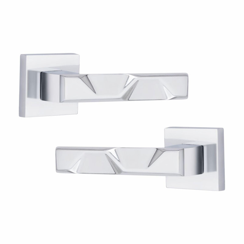  1 Pair Modern Nova Premium Design Door Handles on Square Rose