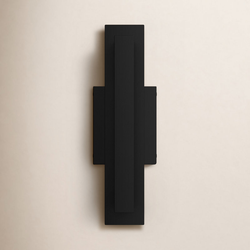 Catalina LED Outdoor Armed Sconce, Matte Black, 15" H