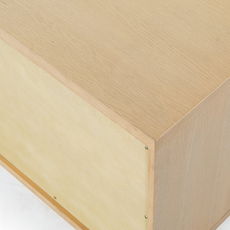 Deziree Wood 2 Drawer Nightstand, Natural