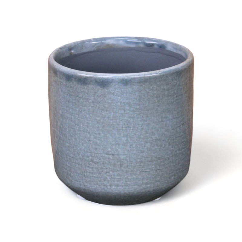 Pot à fleurs en céramique Sia, H 5,5 po x l 5,5 po x P 5,5 po, Gris