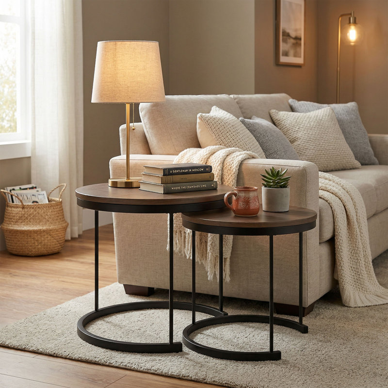 Lavish Home Small Round Nesting Coffee Tables