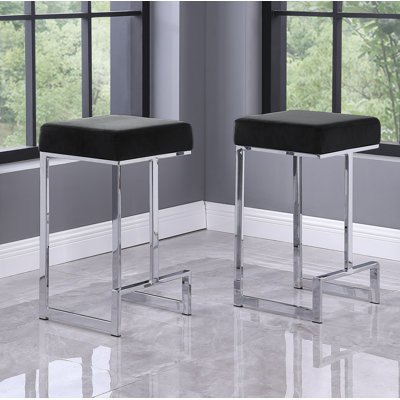 John-Henry Upholstered Counter Stool with Metal Frame