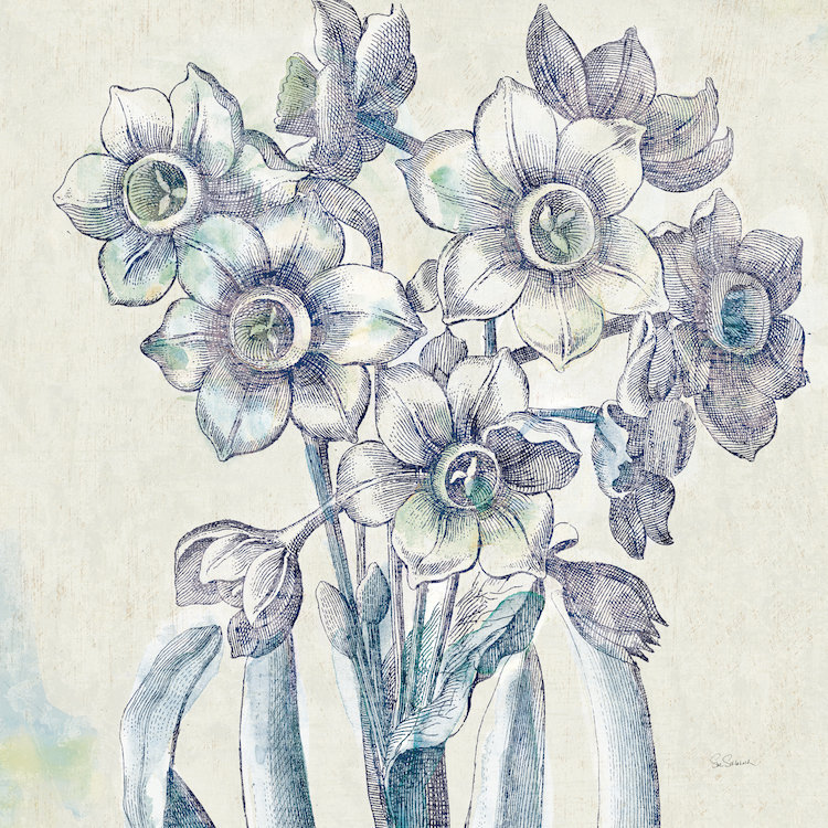 Belle fleur iv, impression sur toile tendue, H 37 po x l 37 po x P 1,5 po, Pas de tapis, Toile tendue