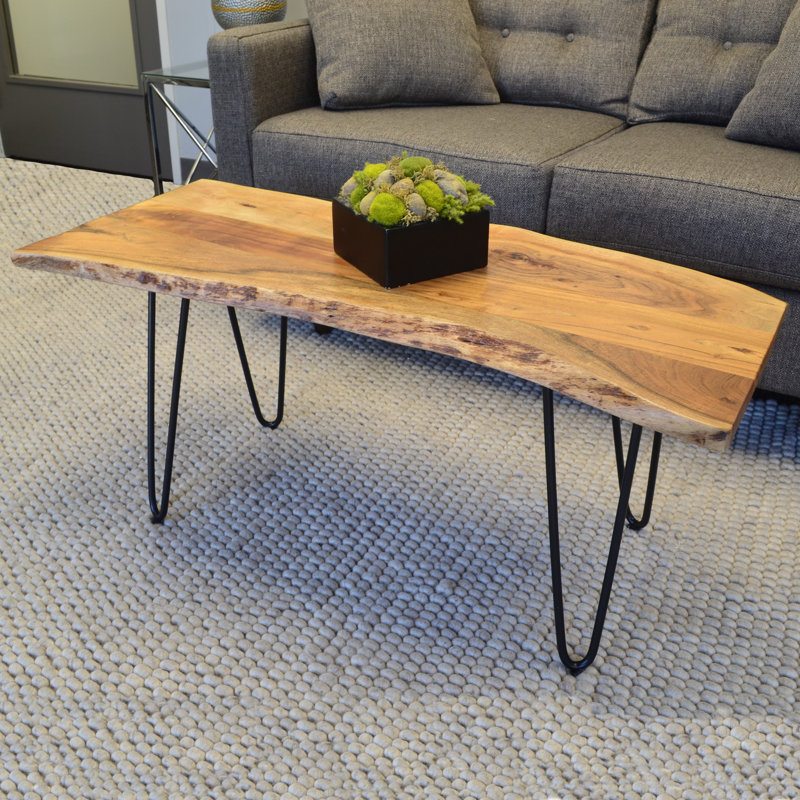 Four Leg Coffee Table, Natural/Black