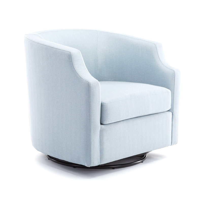 Fauteuil demi-tonneau pivotant bleu ciel Isabelle
