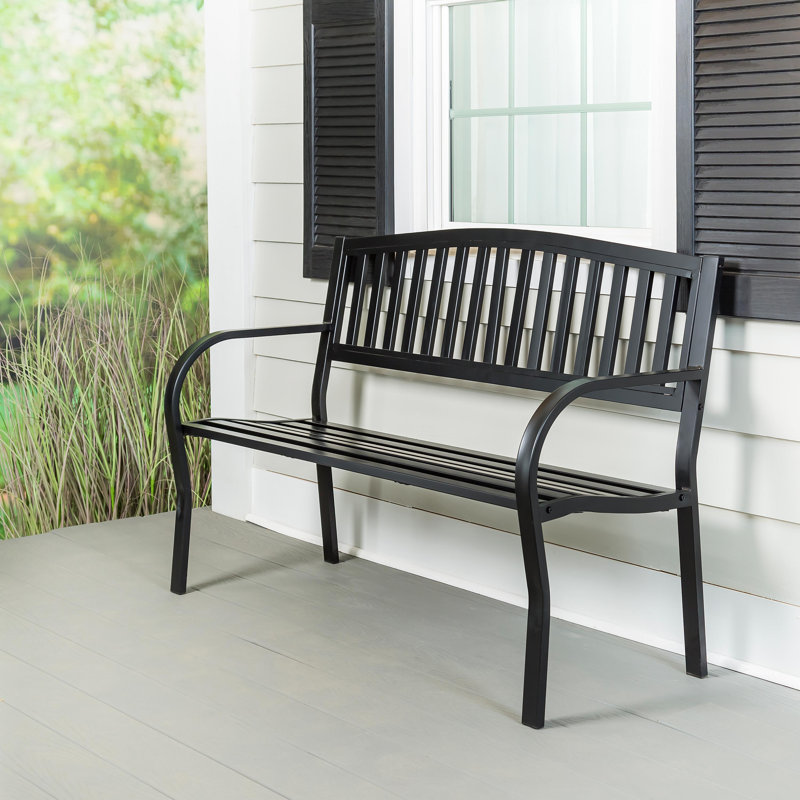 Banc arqué en métal noir