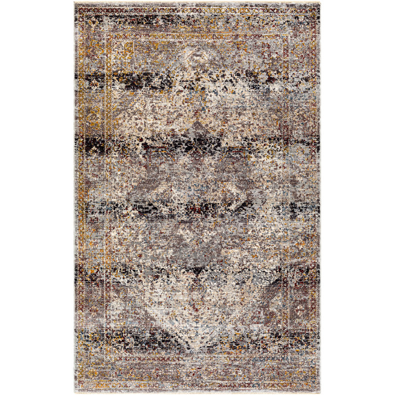 Tapis brun à motif abstrait Adrand, Rectangle 9 pi x 13 pi