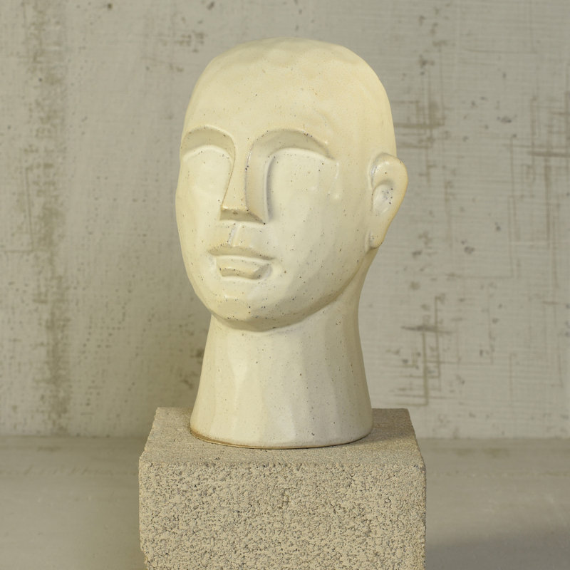 Buste géométrique Gennoviva Gris, Blanc, H 11 po x l 6,5 po x P 6 po