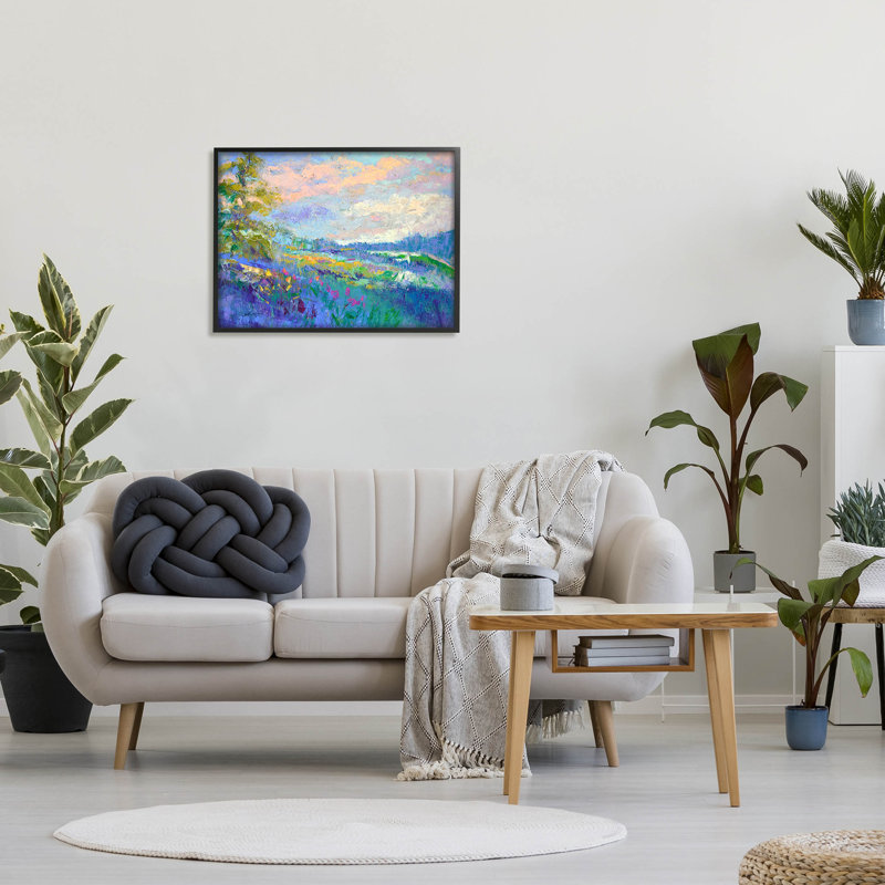 «Modern Hill Woodland Landscape» par Dorothy Fagan - peinture sur toile, H 24 po x l 30 po x P 1,5 po