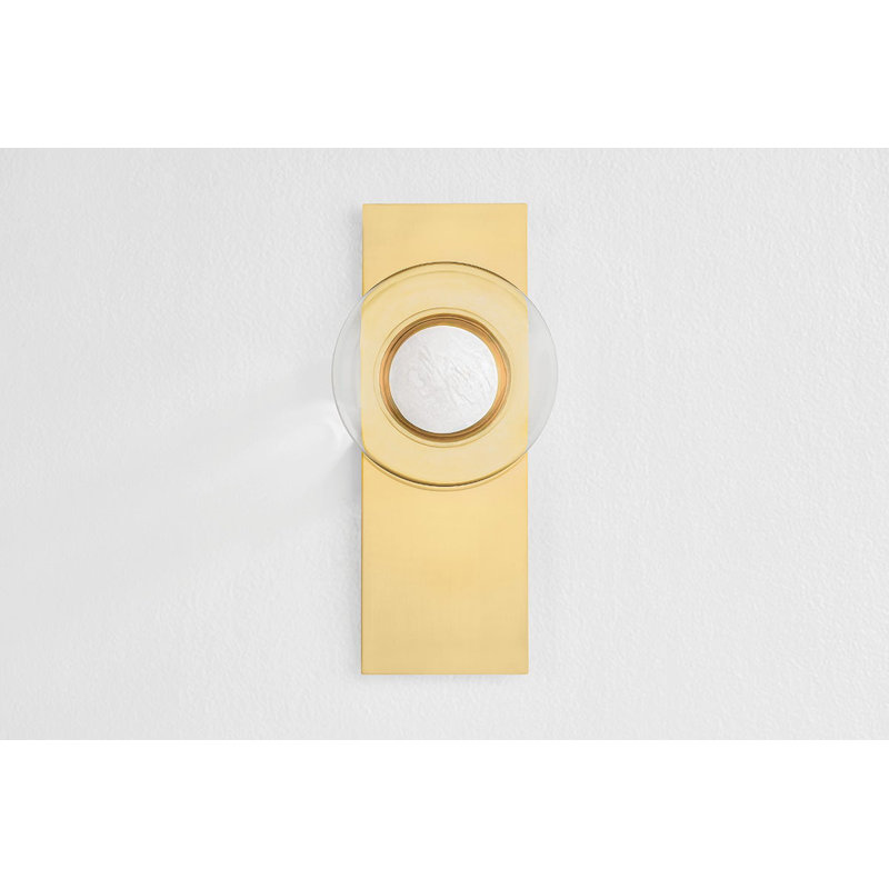Pound Ridge 1 - Light LED Flush Mounted Sconce, Aged Brass