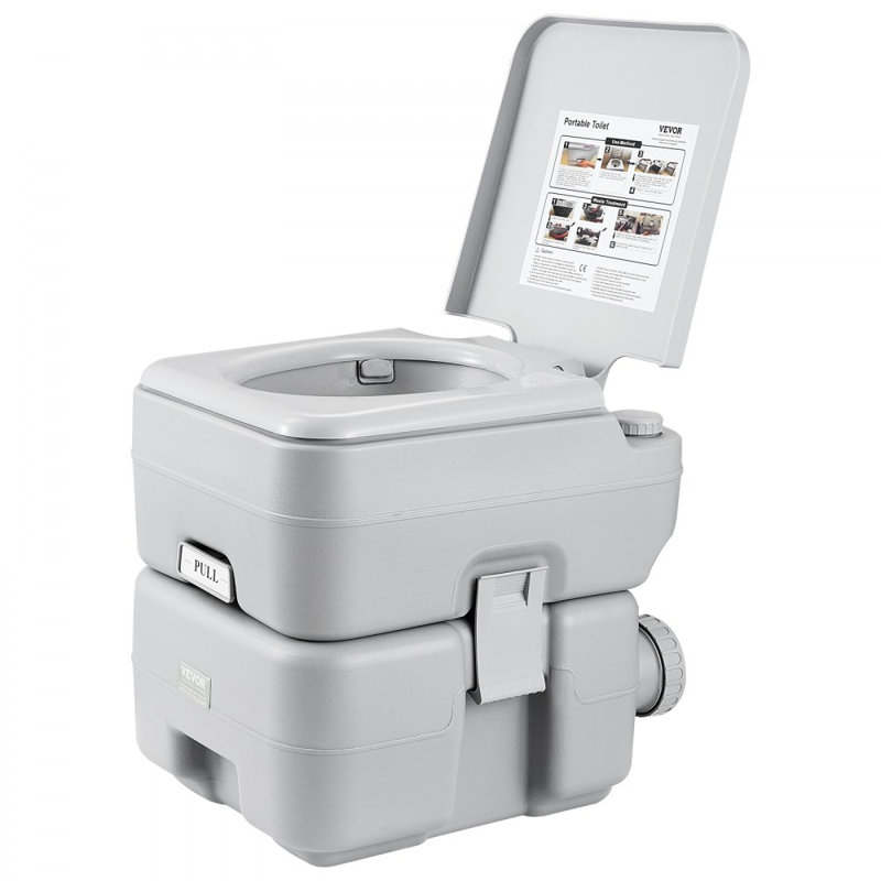 Portable Toilet for Camping, Porta Potty with Carry Bag, 5.3 Gal Waste Tank & 3.2 Gal Flush Tank, Push-Button Pressurized Flush Commode, Leak-proof and Odourless Travel Toilet for Camping Car