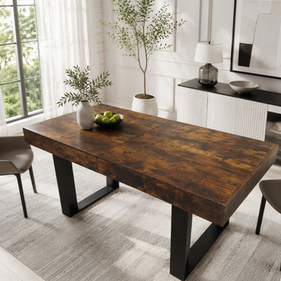 Rectangle Extendable Dining Table for 6-10 People