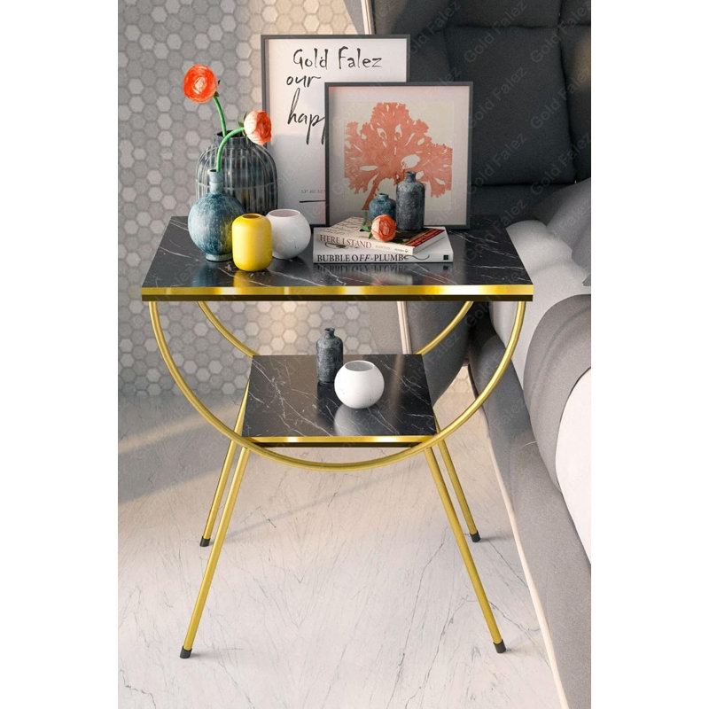 Aveline 18cm Console Table, Black Marble