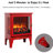 18 - Inch Freestanding Electric Fireplace In Classic Red, 3D Flame Visual, Double Protection, 1400W/700W Heat Output, 5000 'S, 50000 Hours Led, Three Sided Panoramic, Removable Base, Simple Buttons