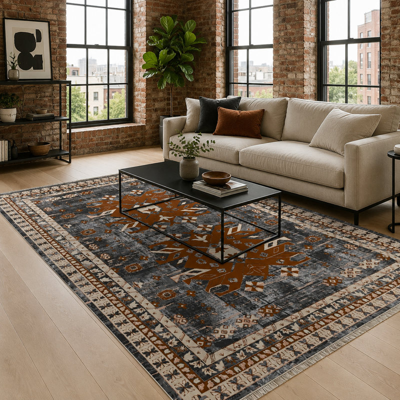 Oriental Cotton and Chenille Flatweave Area Rug, 155 x 230 cm