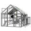 Grande maison pour chat d'extérieur avec support à fleurs, enclos à chat en bois avec boîtes de repos pour plusieurs chatons, pont suspendu, plateformes, cage Catio avec housse imperméable