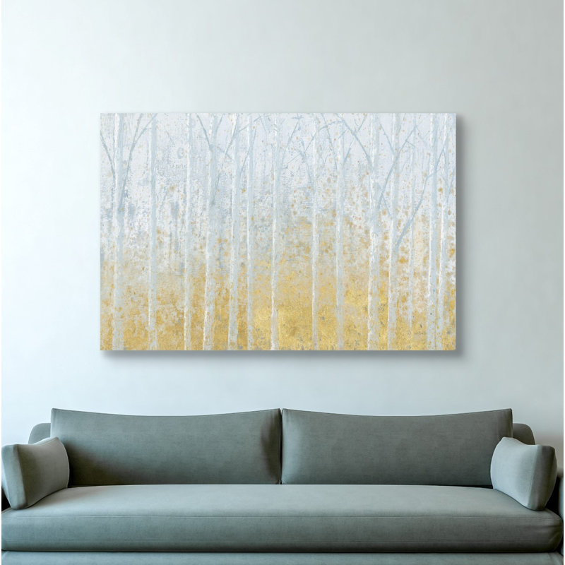 « silver water gold », reproduction de peinture à l’huile sur toile encadrée, H 40 po x l 60 po x P 1,25 po