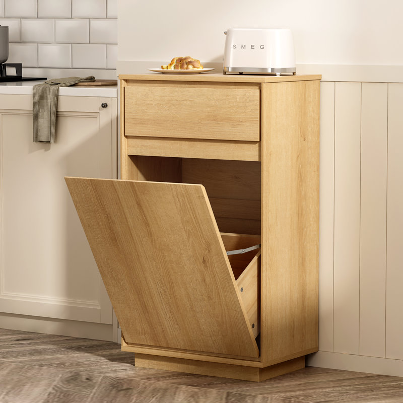 Armoire à poubelle 10 gallons, Chêne