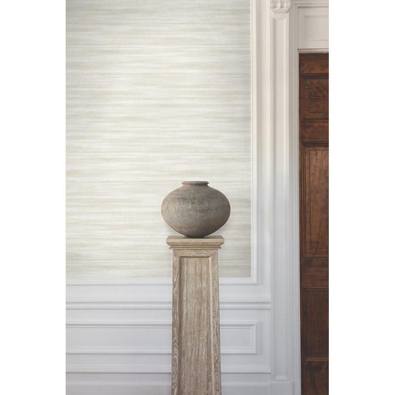 Brushed Linen Abstract Wallpaper Double Roll, White