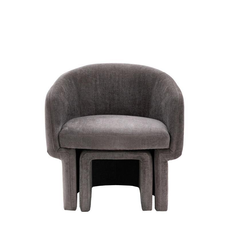 Bengie Upholstered Barrel Chair, Anthracite