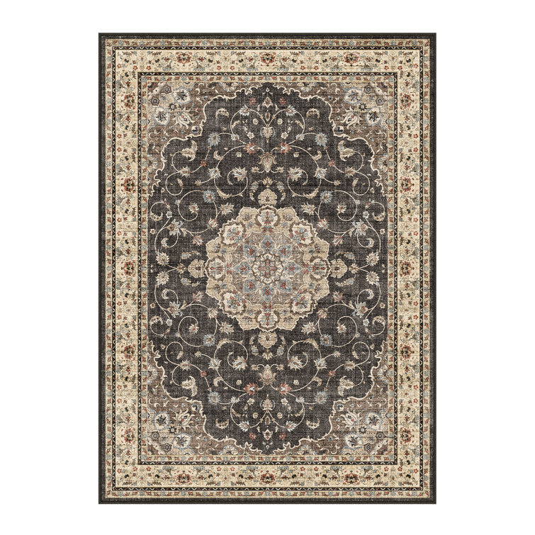 Haven Classic Persian Style Area Rug in Black
