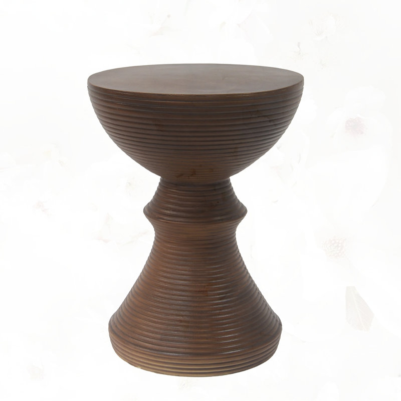 16"W Brown Concrete Outdoor Side Table