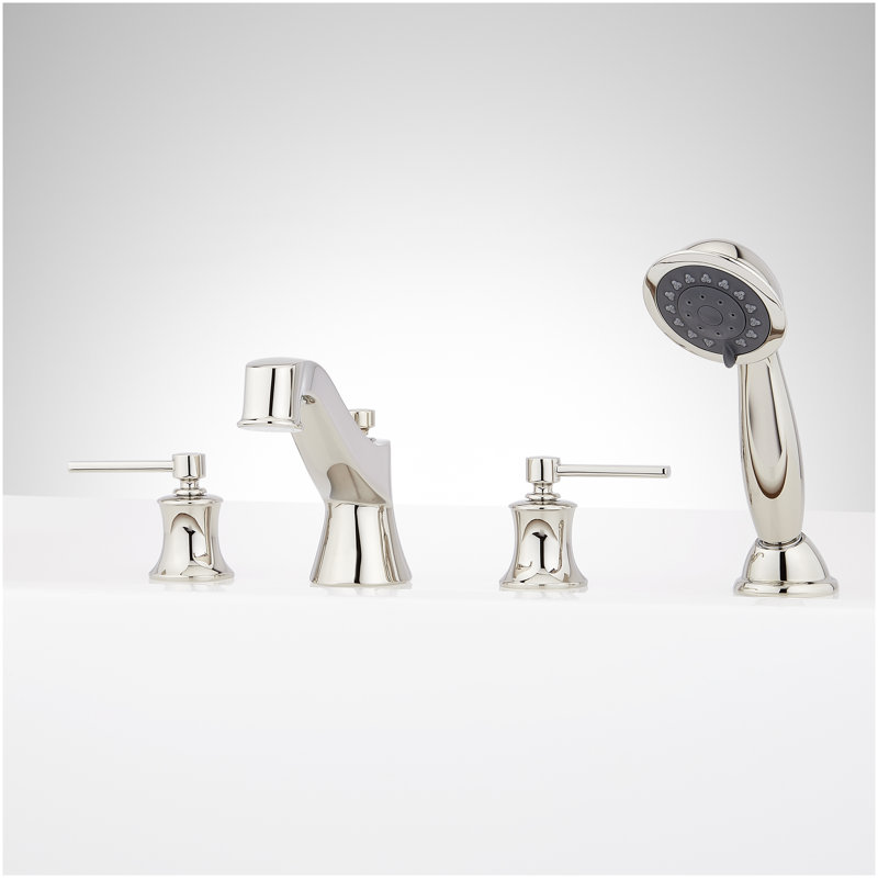 Deck Mounted Roman Tub Filler Faucet, Polished Nickel