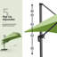 Grand parasol extérieur rectangulaire en porte-à-faux rectangulaire en aluminium 108 po x 138 po avec base et rotation à 360 degrés-995302198