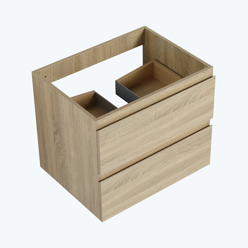 Base de meuble-lavabo simple mural 23,38 po seulement, Chêne clair