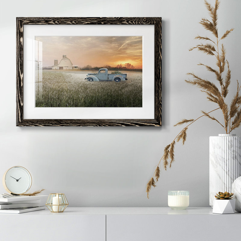 " Evening Farm ", 26" H x 38" W , Black