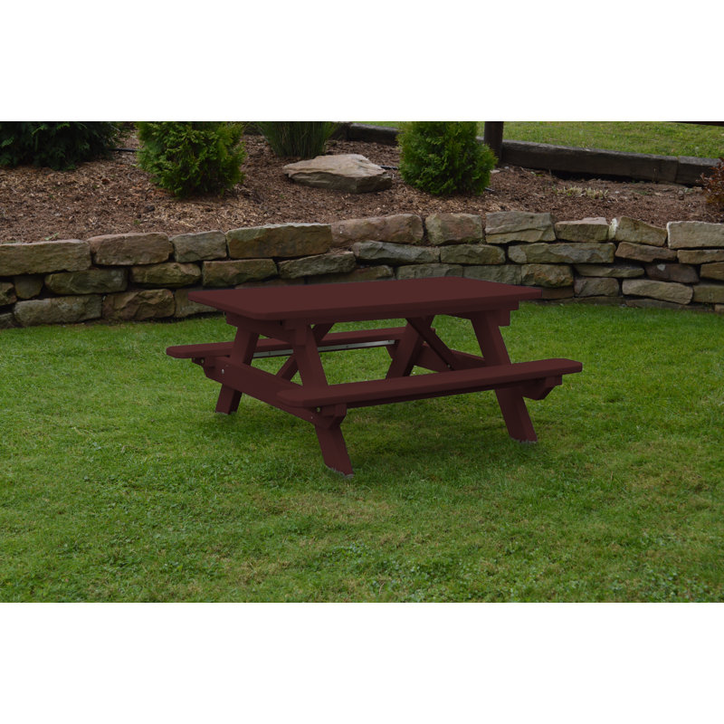 Axemann Patio Dining Set with Rectangular Table, Cherry Wood