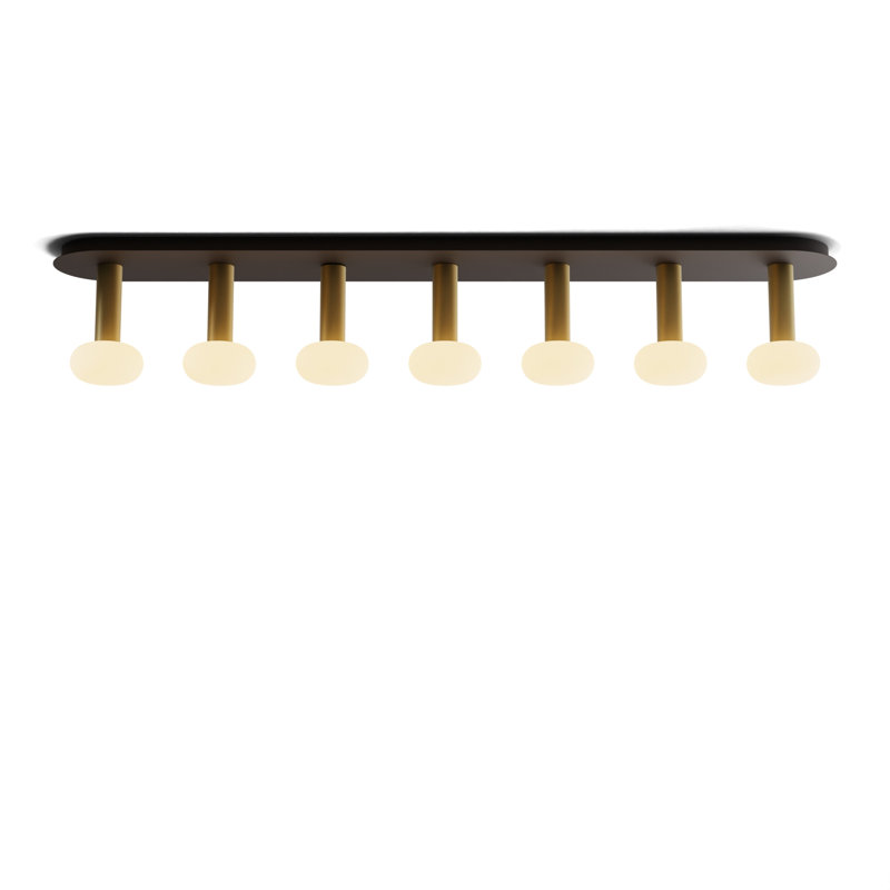 7 - Light LED Pendant, Brass