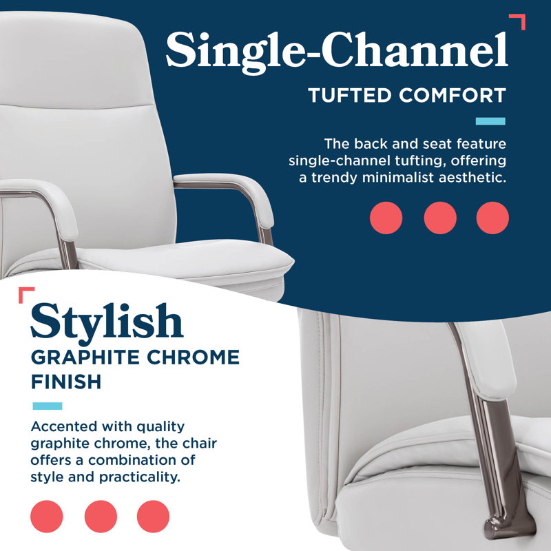 Opus Leather Swivel Executive Office Chair, Gray, Graphite