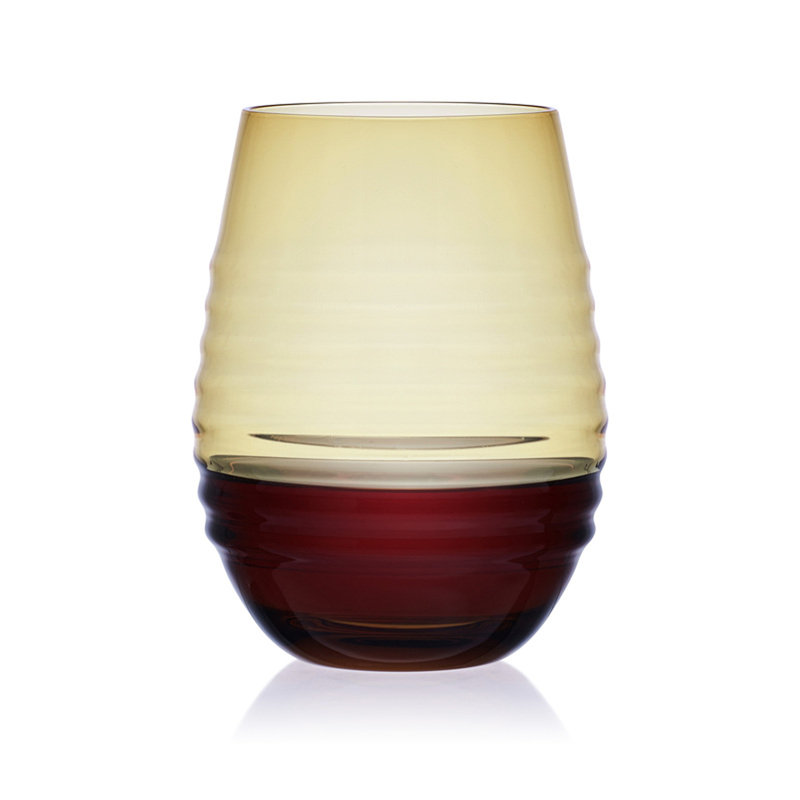 Ciara 18 oz. Stemless Wine Glasses, Yellow