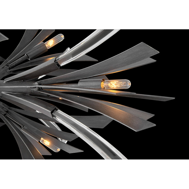 Vida 13 - Light Sputnik Sphere Chandelier with Crystal Accents, Brushed Graphite