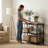 Lavish Home 35.5"L x 15"W x 31.25"H 3-Tier Bookshelf, Brown Woodgrain